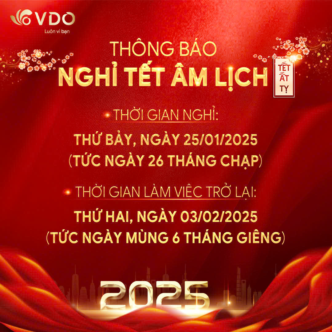 Thông báo nghỉ Tết Nguyên Đán Ất Tỵ 2025