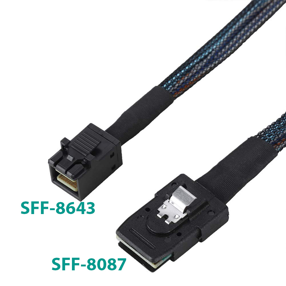 Dây cáp (sợi quang) SFF 8643 SFF 8087, 4 cổng, dài 80cm