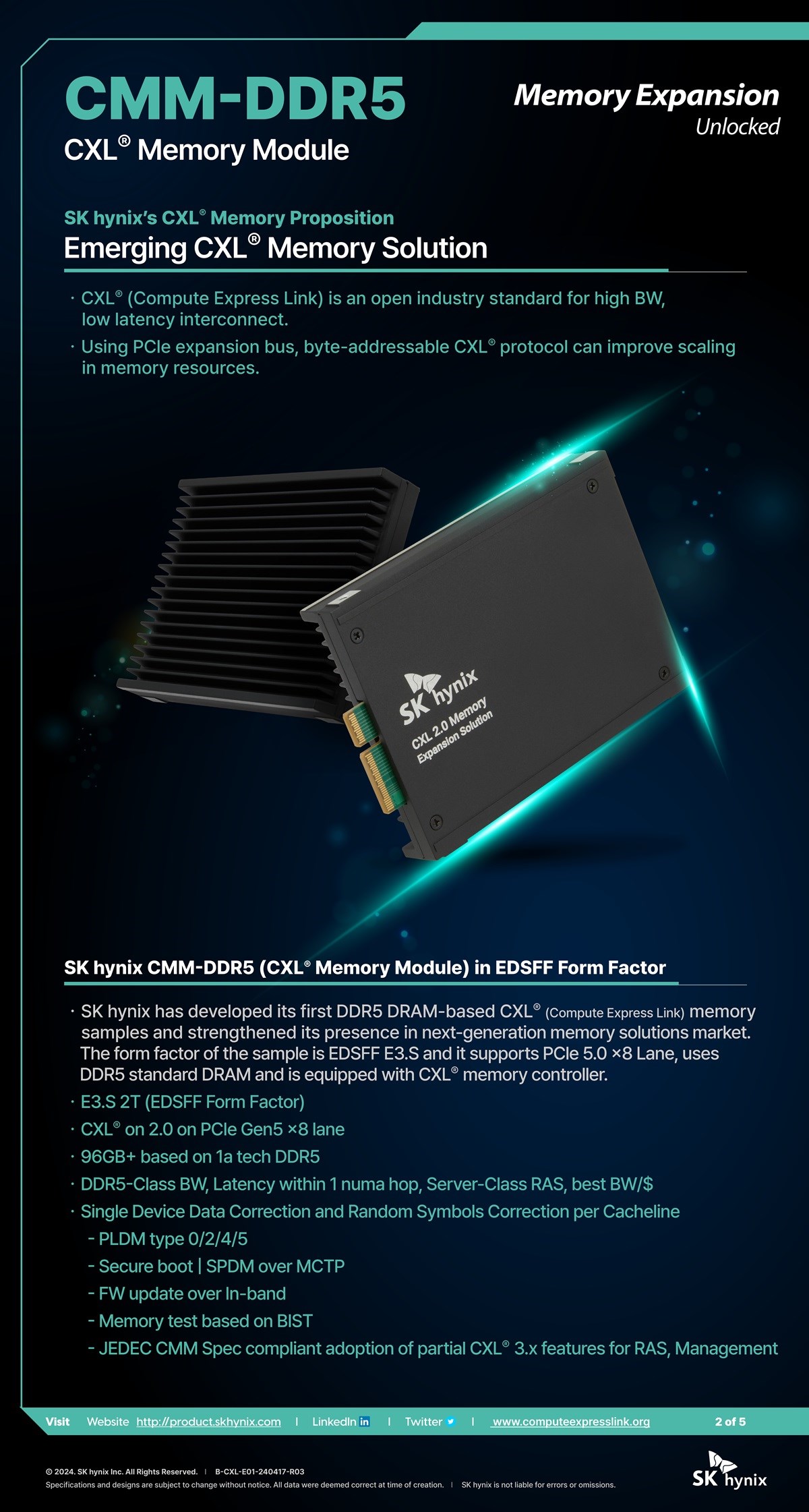 SK hynix - MMC - CXL Memory Module Chính Hãng